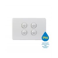 Switch Vertical 2 Gang 10AX 250V IP66 Puma White Trader