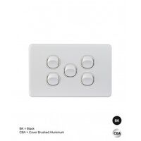 Switch Vertical 2 Gang 10AX 250V IP66 Puma White Trader