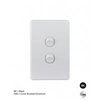 Switch Vertical 2 Gang 10AX 250V IP66 Puma White Trader