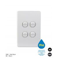 Switch Vertical 2 Gang 10AX 250V IP66 Puma White Trader