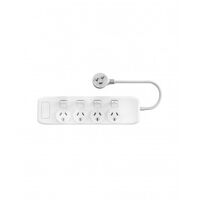 Powerboard Main Switched 4 Outlet Dual USB-A 2400W White Trader
