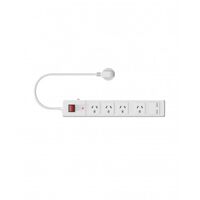 Powerboard Switched 6 Outlet 2400W Surge Protection White Trader