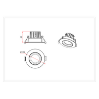 GIMBLE DEEP RECESSED 10W DOWNLIGHT BK TC