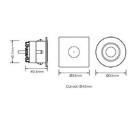 5W DOWNLIGHT 45 CUTOUT WH