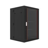 Wall Mount Rack 18RU Double Section 600mm Deep Glass Door Redback