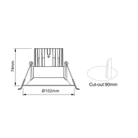 10W COB DEEP RECESSED TC WH+SL