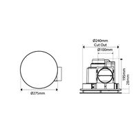 Exhaust fan round no light 290 cutout