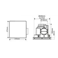 Exhaust fan square no light 290 cutout
