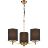 Pendant Light 3 Light E27 650mm Antique Gold Ivory Argos Telbix