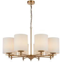 Pendant Light 5 Light E27 650mm Antique Gold Ivory Argos Telbix