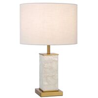 Table Lamp E27 Inline Switch White Shell Gold Artizo Telbix