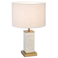 Table Lamp E27 Inline Switch White Shell Gold Artizo Telbix