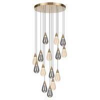 Pendant Light 15 Light LED 45W 600mm Antique Gold Atico Telbix
