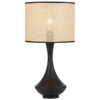 Table Lamp E27 Inline Switch Black Natural Claris Telbix