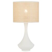 Table Lamp E27 Inline Switch White Natural Claris Telbix