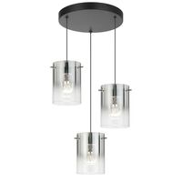Pendant Light 3 Light LED 12W 4000K Black Smoke Crevil Telbix