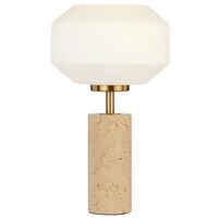 Table Lamp E27 Inline Switch Travertine Opal Deana Telbix