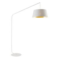 Floor Lamp Tube E27 Foot Switch White Matt Downey Telbix