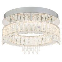 Ceiling Light LED 28W Tri-Colour 400mm Gold Crystal Erika Telbix