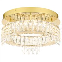 Ceiling Light LED 28W Tri-Colour 400mm Chrome Crystal Erika Telbix