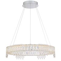 Pendant Light 1 Tier LED 46W Tri-Colour Gold Crystal Erika Telbix