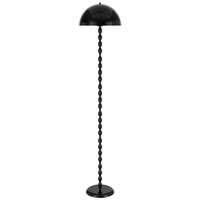 Floor Lamp E27 Foot Switch 1580mm Glossy Black Estiq Telbix