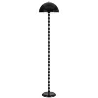 Floor Lamp E27 Foot Switch 1580mm Glossy Black Estiq Telbix