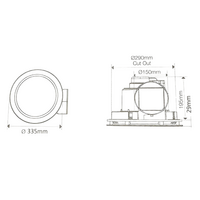 Exhaust fan round WITH light 290