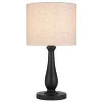 Table Lamp E27 Inline Switch Black Beige Hommer Telbix