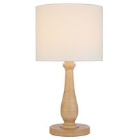 Table Lamp E27 Inline Switch Natural Ivory Hommer Telbix