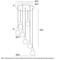 Pendant Light LED 40W 4000K Dimmable 500mm Nickel Clear Invar Telbix
