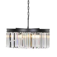 Pendant Light Frame Only 9 Light E14 Black Crystal Serene Telbix
