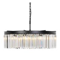 Pendant Light Frame Only 6 Light E14 Black Crystal Serene Telbix