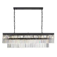 Pendant Light Frame Only 6 Light E14 Black Crystal Serene Telbix