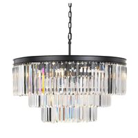 Pendant Light Frame Only 8 Light E14 Black Crystal Serene Telbix