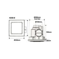 Exhaust fan square WITH light
