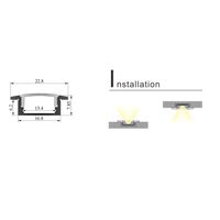 CHANNEL 3M RECESSED 17x8 BK