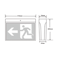 Normal Surface Mount EXIT SIGN BK