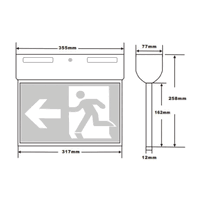 SLIM SURFACE MOUNT EXIT SIGN BK