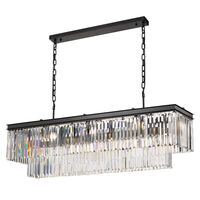 Pendant Light Frame Only 16 Light E14 Black Crystal Serene Telbix