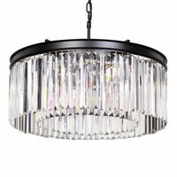Pendant Light Frame Only 6 Light E14 Black Crystal Serene Telbix