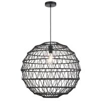 Pendant Light E27 600mm Black Ivalo Telbix