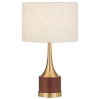 Table Lamp E27 Inline Switch Wood Antique Gold Karos Telbix