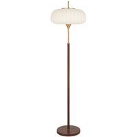 Floor Lamp 2 Light E27 Foot Switch Wood Antique Gold Lasian Telbix