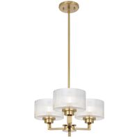 Pendant Light 3 Light E14 460mm Antique Gold Clear Moreno Telbix