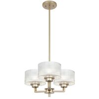 Pendant Light 3 Light E14 460mm Antique Gold Clear Moreno Telbix