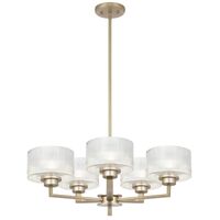 Pendant Light 5 Light E14 660mm Antique Gold Clear Moreno Telbix