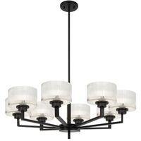 Pendant Light 8 Light E14 860mm Black Matt Clear Moreno Telbix