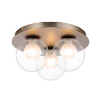 Ceiling Light 3 Light G9 290mm Matt Black Opal Glass Mosari Telbix
