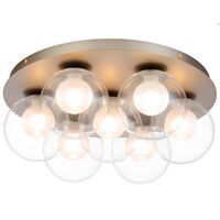 Ceiling Light 7 Light G9 390mm Matt Gold Opal Glass Mosari Telbix